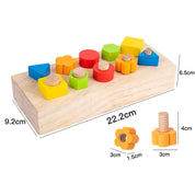 Parafusos de porca de madeira blocos de construção cor forma classificador brinquedos crianças montessori jogo de correspondência educação brinquedos sensoriais habilidades motoras finas