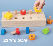 Parafusos de porca de madeira blocos de construção cor forma classificador brinquedos crianças montessori jogo de correspondência educação brinquedos sensoriais habilidades motoras finas