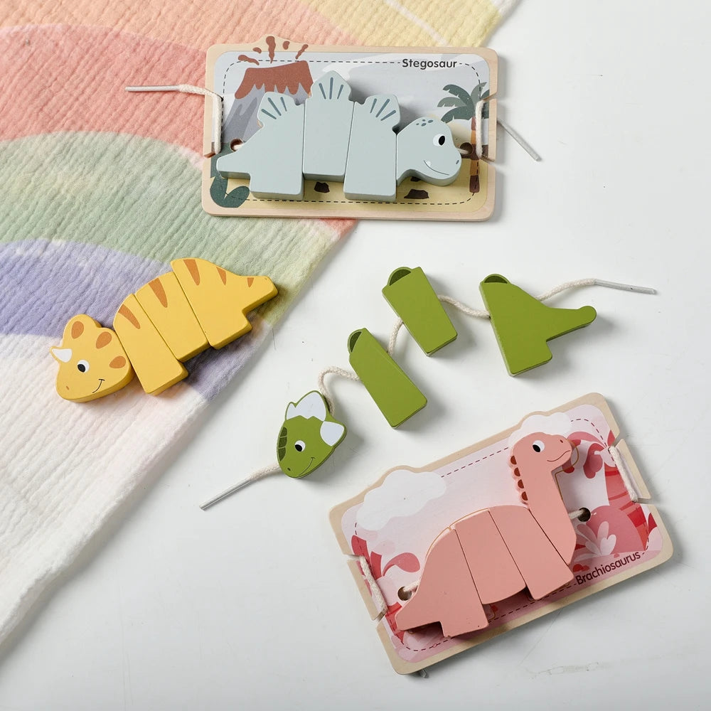 Brinquedo Montessori de Dinossauro em Madeira