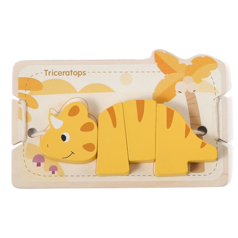 Bebê animal threading brinquedos de madeira empilhamento brinquedos blocos jogos de tabuleiro brinquedos de madeira bebê animal amarrando rosqueamento contas brinquedos presente