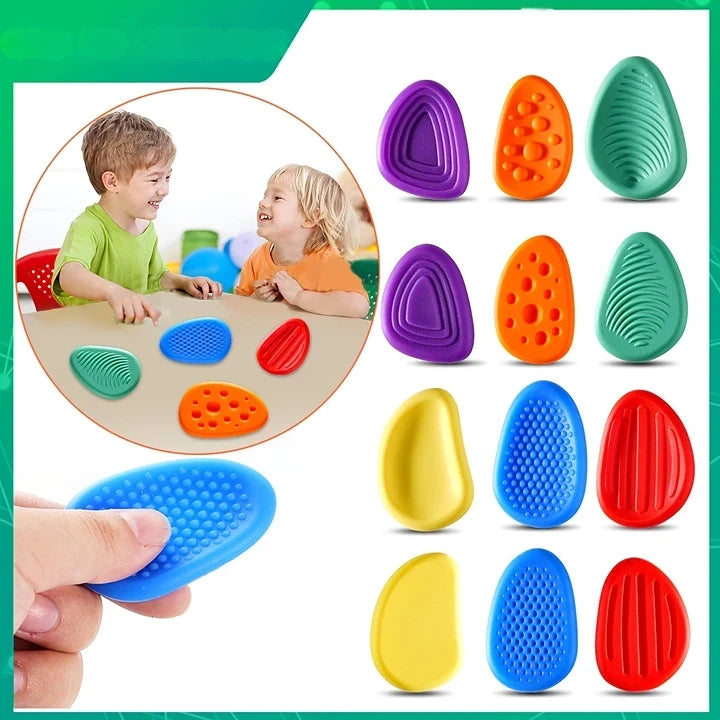 Conjunto Sensorial de Pedras de Silicone para Crianças - Alívio e Concentração