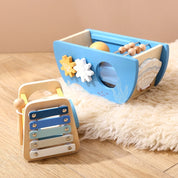 Navio Musical de Madeira Brinquedo Montessori 5 em 1