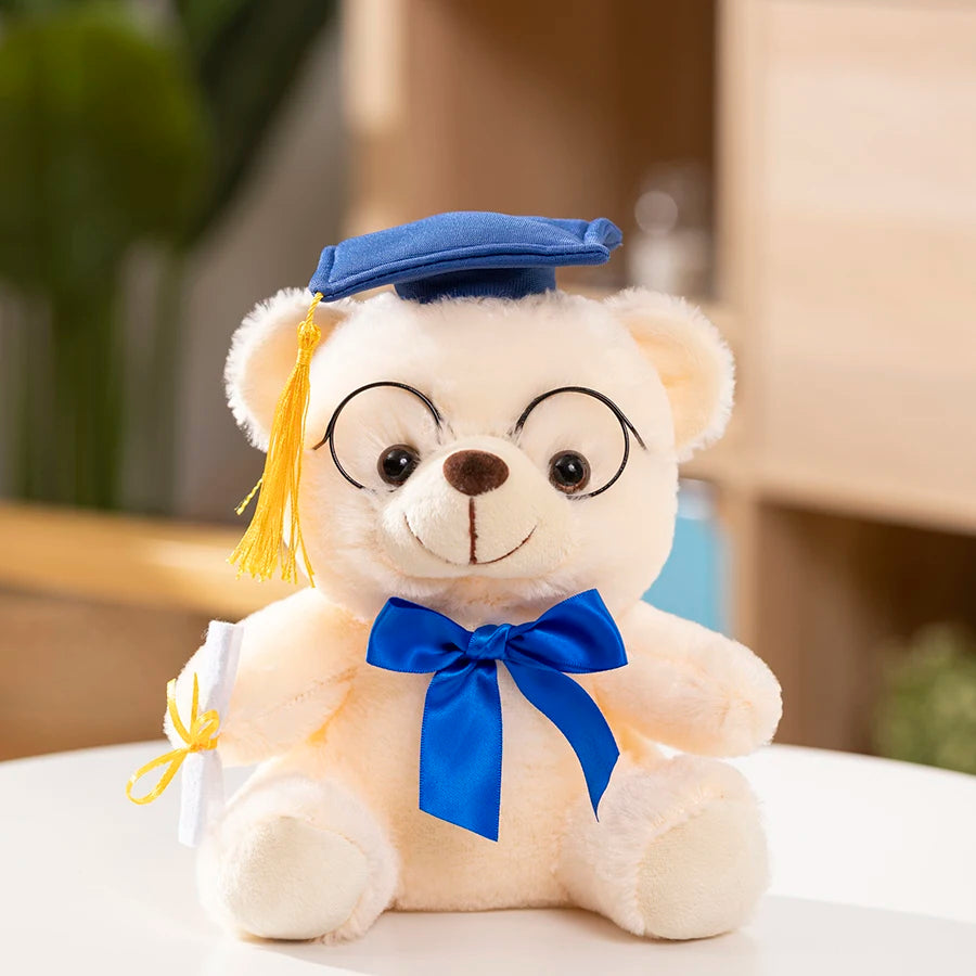 1 peça 23cm urso de formatura brinquedo de pelúcia bonito urso de pelúcia boneca macia meninos meninas estudantes presente de formatura