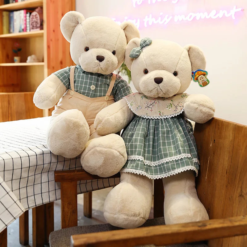 80cm bonito macio fresco casal urso brinquedos de pelúcia kawaii presente de natal travesseiro crianças brinquedos de pelúcia decoração do quarto ponto urso de pelúcia