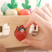 Brinquedo Educativo de Madeira Montessori Cenoura Carrinho de Puxar