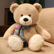 Urso de Pelúcia Clássico Macio com Laço - 35 a 60 cm
