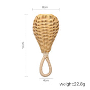 Chocalho Sensorial de Rattan para Bebês - Feito à Mão