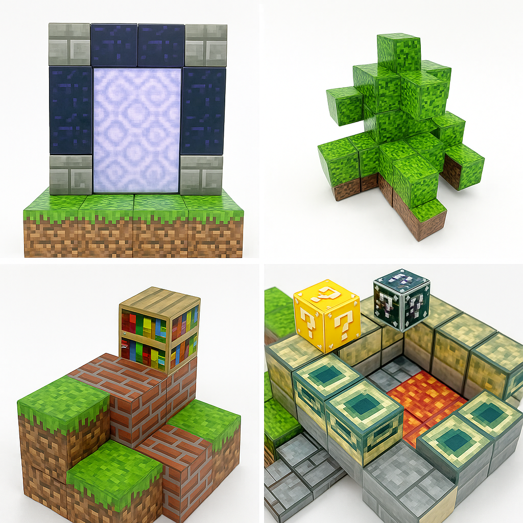 Blocos de Construção Magnéticos Cubo Mágico Montessori