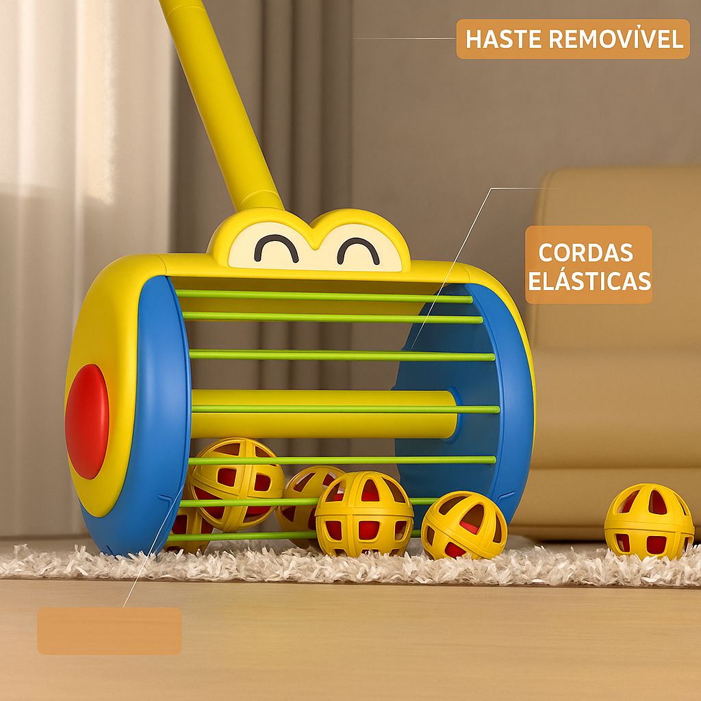 Brinquedo Montessori Lançador de Bolas Educacional