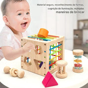 Cubo Sensorial Montessori Desenvolvimento Motor e Cognitivo