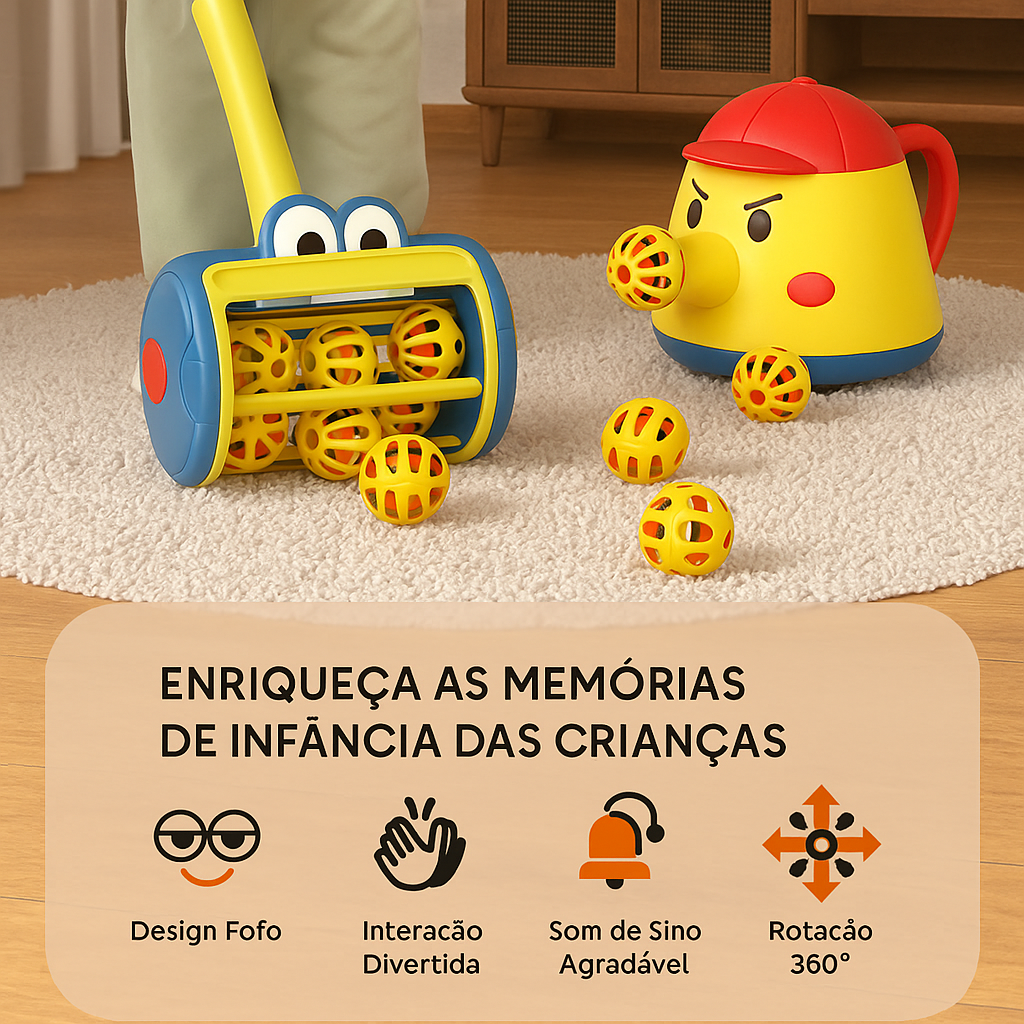 Brinquedo Montessori Lançador de Bolas Educacional