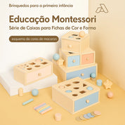 Caixa Sensorial Montessori de Madeira para Habilidades Motoras