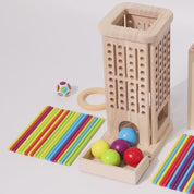Brinquedo Educativo de Madeira Torre com Varetas Coloridas