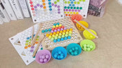 Brinquedo Educativo Montessori Bolinhas de Madeira Colorido