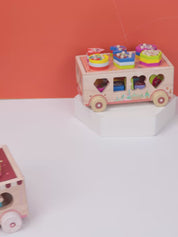 Carrinho de Madeira Infantil Montessori Educacional e Sensorial