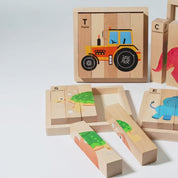 Quebra-Cabeça de Madeira Animais e Transporte Educativo