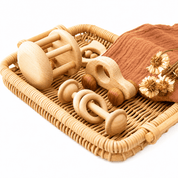 Conjunto de Brinquedos Montessori de Madeira para Bebês